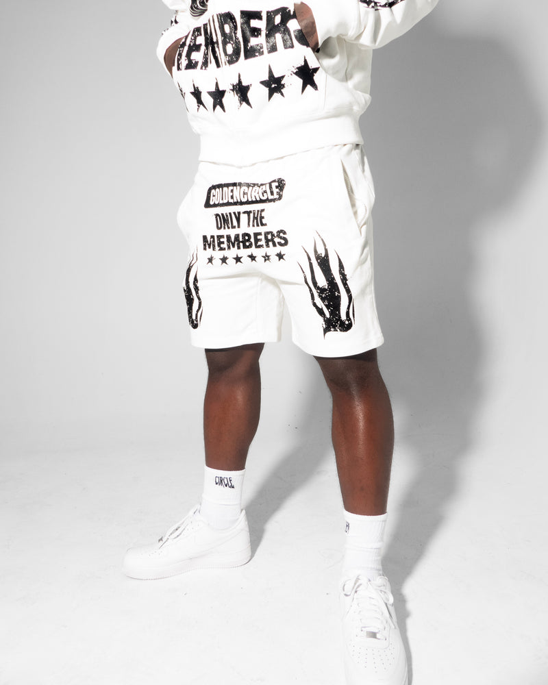 White Members Only Shorts