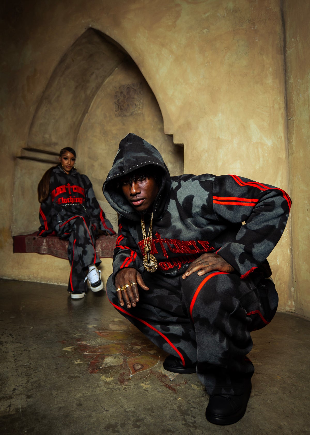 AMARU Crimson Noir Sweatsuit